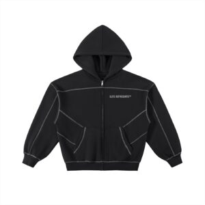 ELITE Contrast-Stitched Boxy Fleece Zip Hoodie