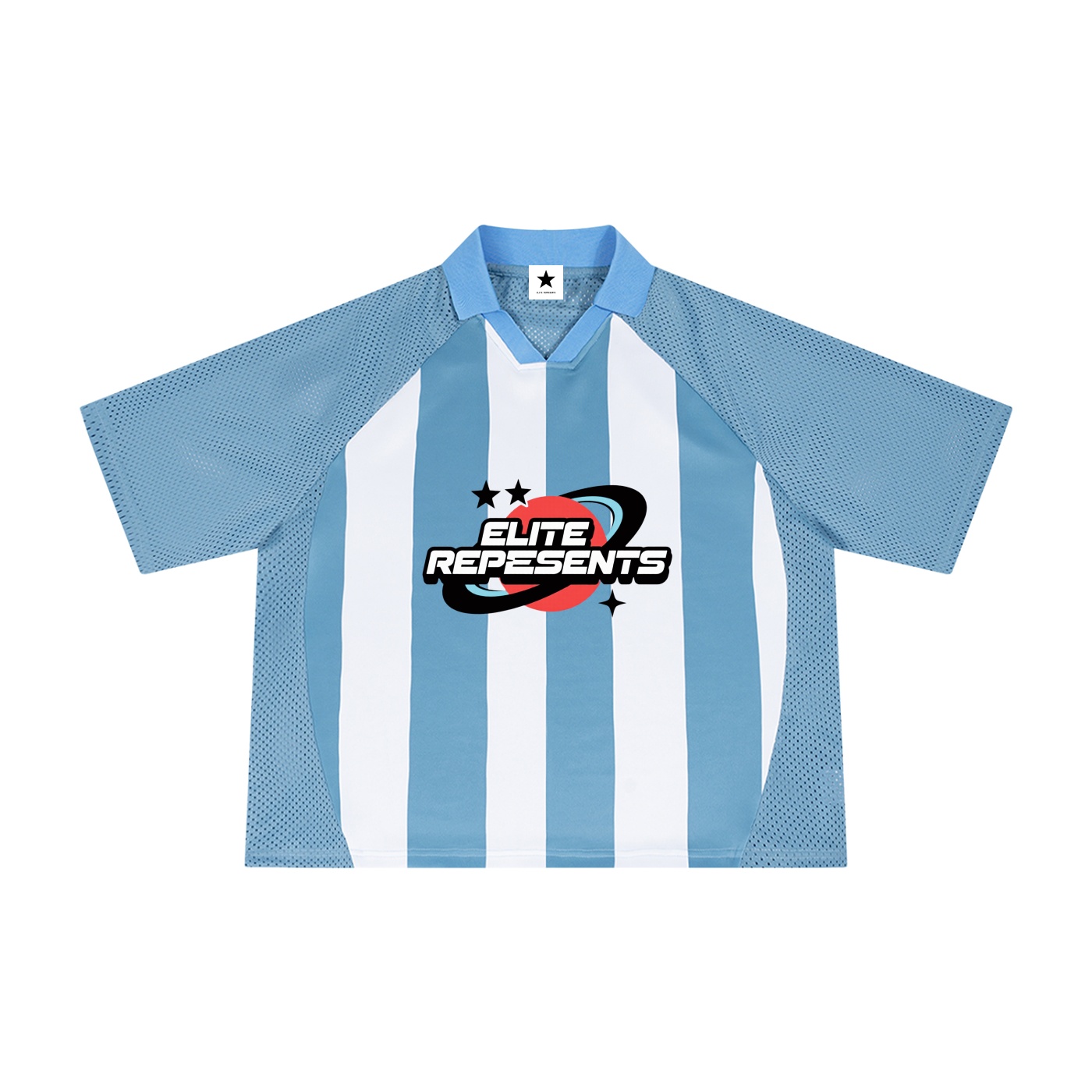 Unisex Striped Mesh Boxy Soccer Jersey - Image 3