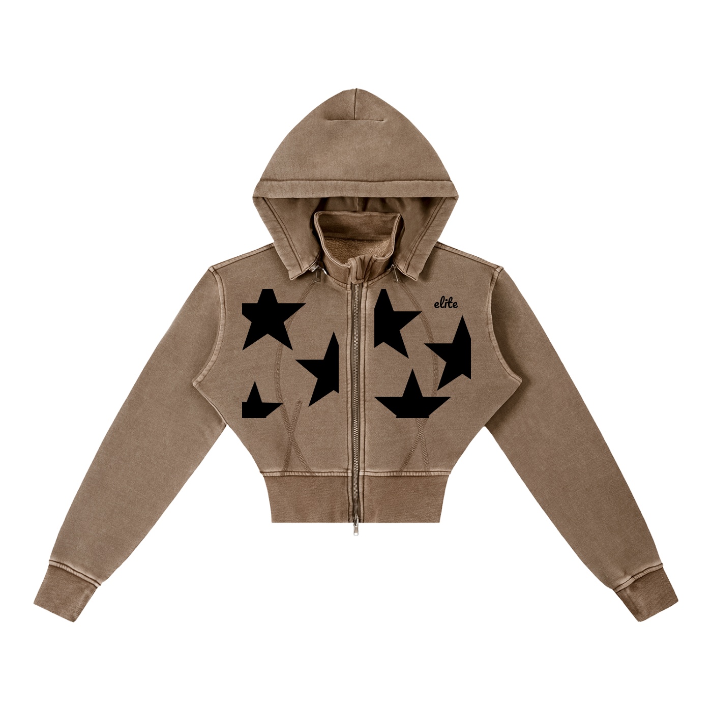ELITE Vintage Cropped Hoodie - Image 3