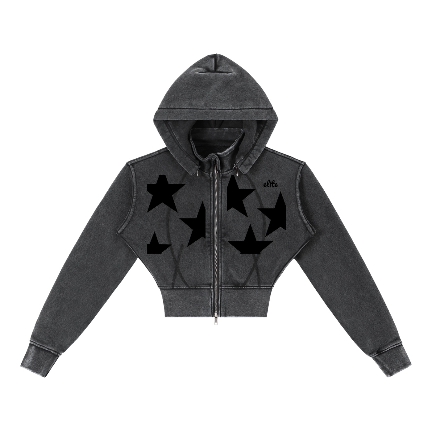 ELITE Vintage Cropped Hoodie